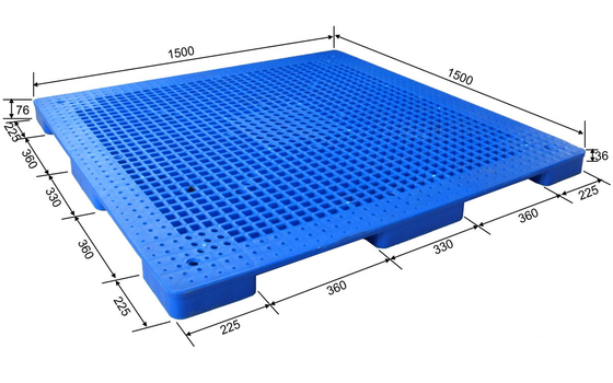 1500*1500 a pálete plástica do HDPE da alimentação do Euro 9 personaliza o tamanho fino para o assoalho da cabra